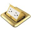 TOMACORRIENTE P/EMPOTRAR 2 SERV. D/PISO CUADRADO DORADO AQUA MAVIJU 15 AMP - 125/250V